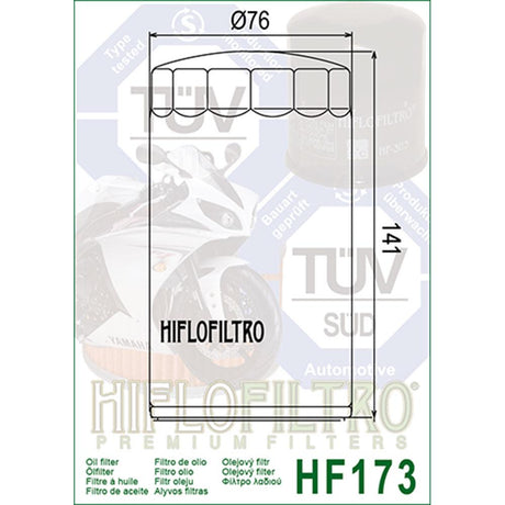 HIFLOFILTRO - OIL FILTER  HF173C CHROME