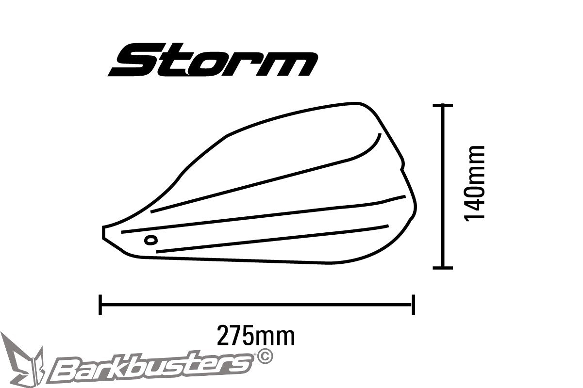 STORM Handguard â€“ Single Point Bar End Mount (hollow)
TO FIT:
Hollow handlebar