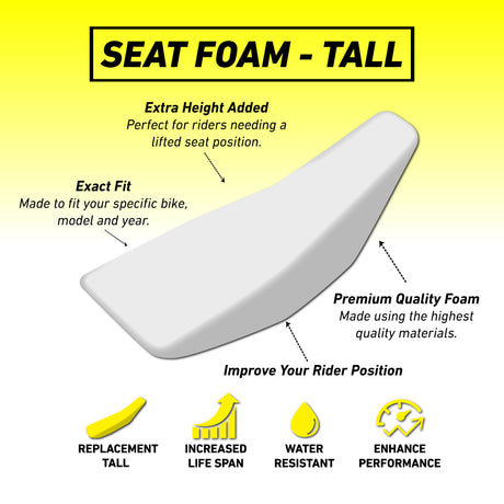 Yamaha WR250F 07-13 / WR450F 07-11 TALL Seat Foam