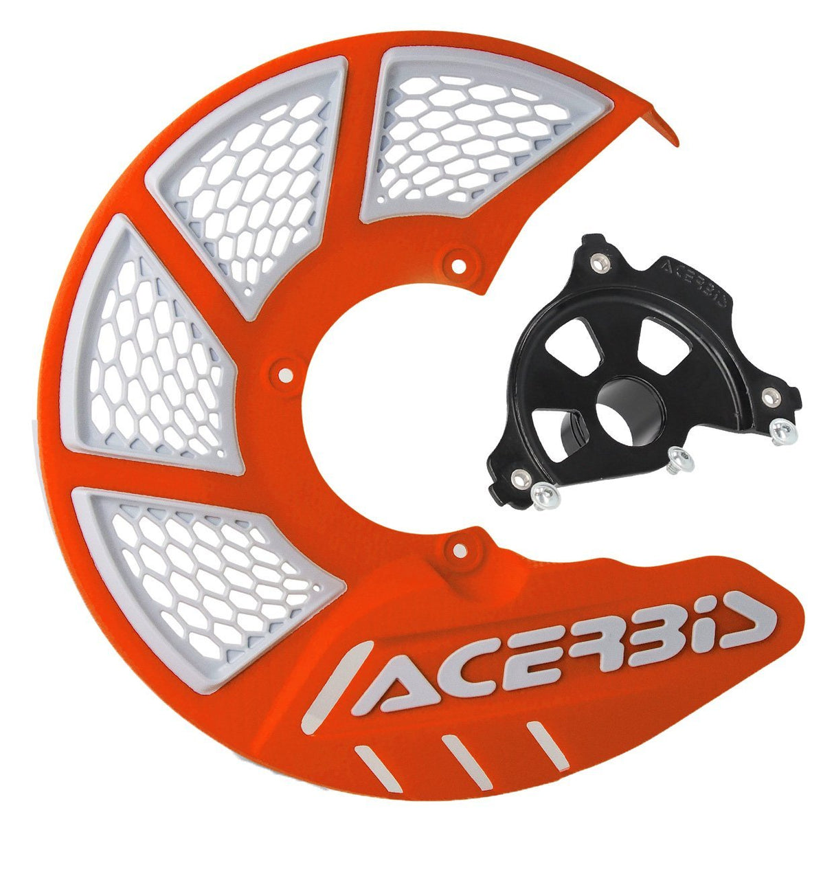 ACERBIS X-BRAKE 2.0 DISC COVER & BLK MOUNT ORANGE WHITE SX/F 03-14 EXC/F 03-15