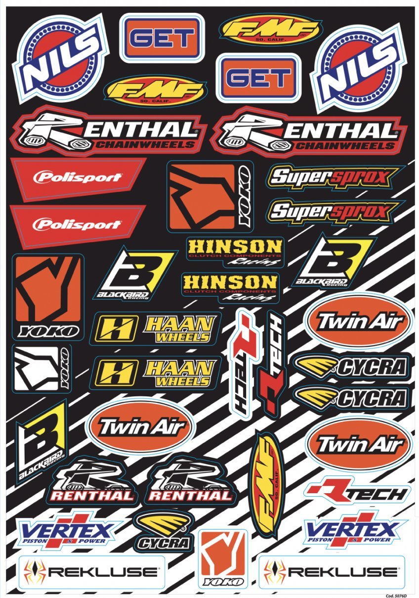 BLACKBIRD DECAL UNIVERSAL SPONSOR LOGO STICKER SHEET D