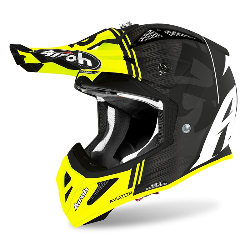 AIROH - AVIATOR ACE ‘KYBON’ YELLOW MATT -  BLACK VENT