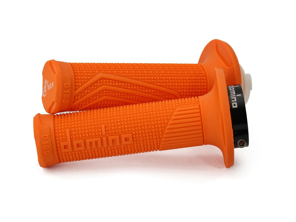 DOMINO GRIPS MX D100 D-LOCK ON 4T ORANGE