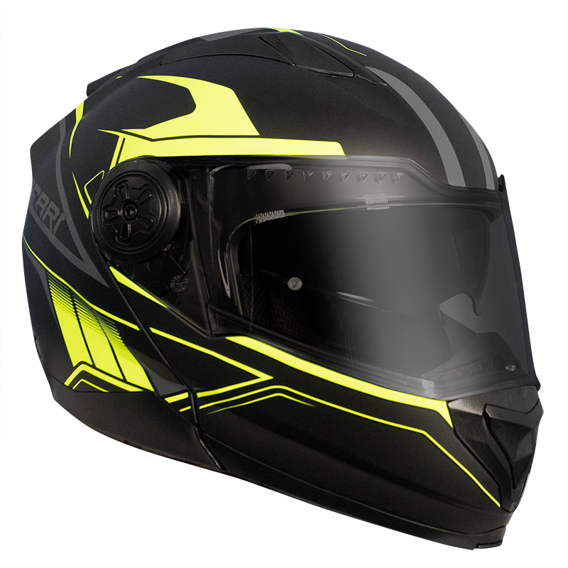 RXT - 909 FLIP UP MATT BLACK/FLURO YELLOW