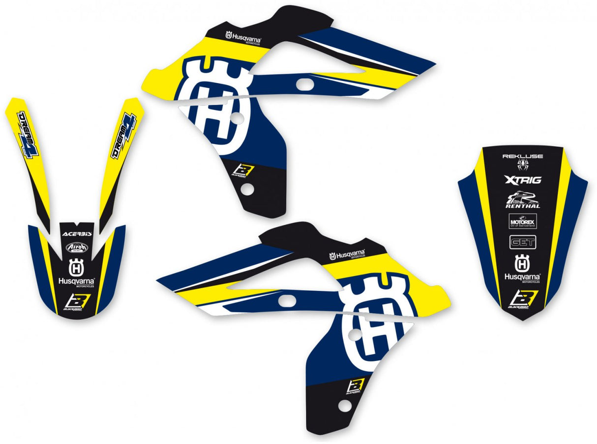 BLACKBIRD GRAPHICS KIT DREAM 4 HUSQVARNA WR CR 06-08 YELLOW