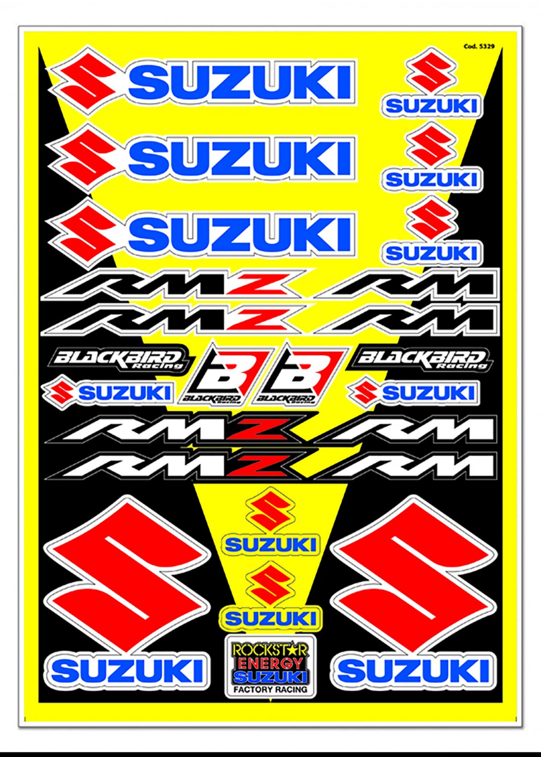 BLACKBIRD DECAL UNIVERSAL SUZUKI RMZ RM STICKER SHEET KIT