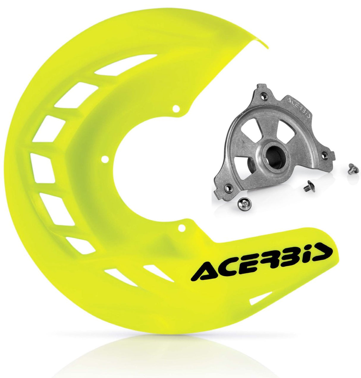 ACERBIS X-BRAKE DISC COVER & MOUNT FLO YELLOW YAMAHA YZ 04-23 YZF 04-13
