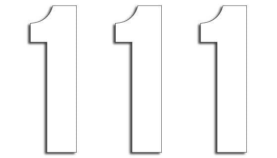 BLACKBIRD NUMBERS FOUR SERIES 3PK 8x5cm White 1