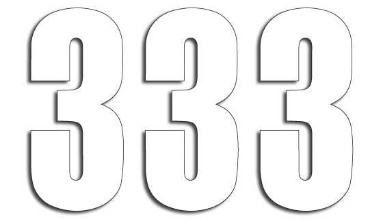 BLACKBIRD NUMBERS FOUR SERIES 3PK 8x5cm White 3