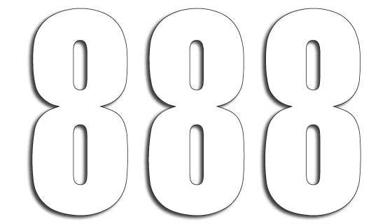 BLACKBIRD NUMBERS FOUR SERIES 3PK 8x5cm White 8