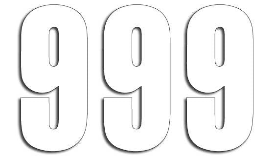 BLACKBIRD NUMBERS FOUR SERIES 3PK 8x5cm White 9