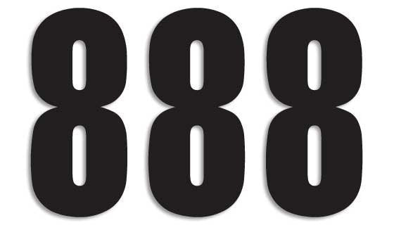 BLACKBIRD NUMBERS FOUR SERIES 3PK 8x5cm Black 8