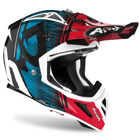 AIROH - AVIATOR ACE ‘KYBON’ BLUE/RED GLOSS